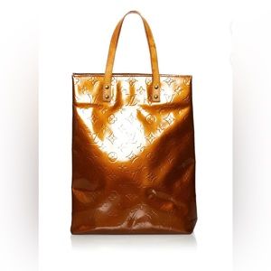 LOUIS VUITTON 2001 VERNIS READE MM TOTE BAG BRONZE